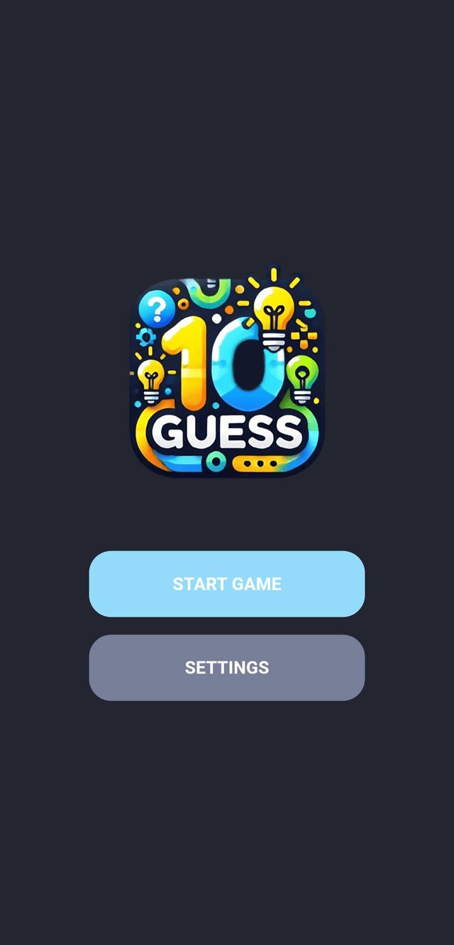 GuessTen app light theme screenshot